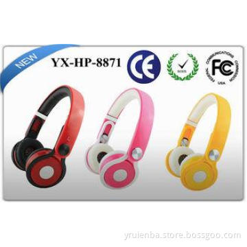 Multi - angle Foldable stereo headphones in metal rims with